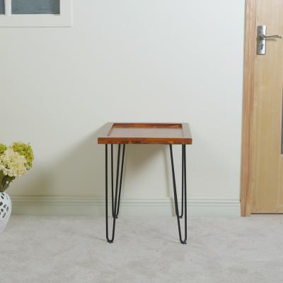 Nordic Iron Stand  Finger Joint 55.7cm Teak Solid Wood Coffee Tables