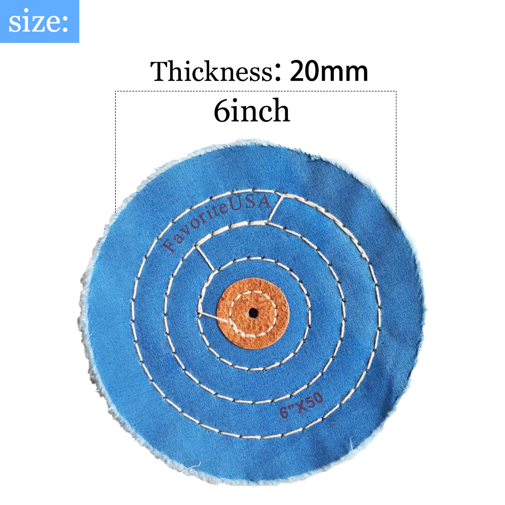 6 inch*50 layer Blue Color Buffing Wheel Polishing Jewelry Extra Abrasion Resistant for Denim Polishing