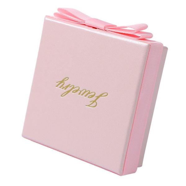 Pink Color Jewelry Gift Box Eco Friendly Hot Stamping Luxury Paper Packaging Box