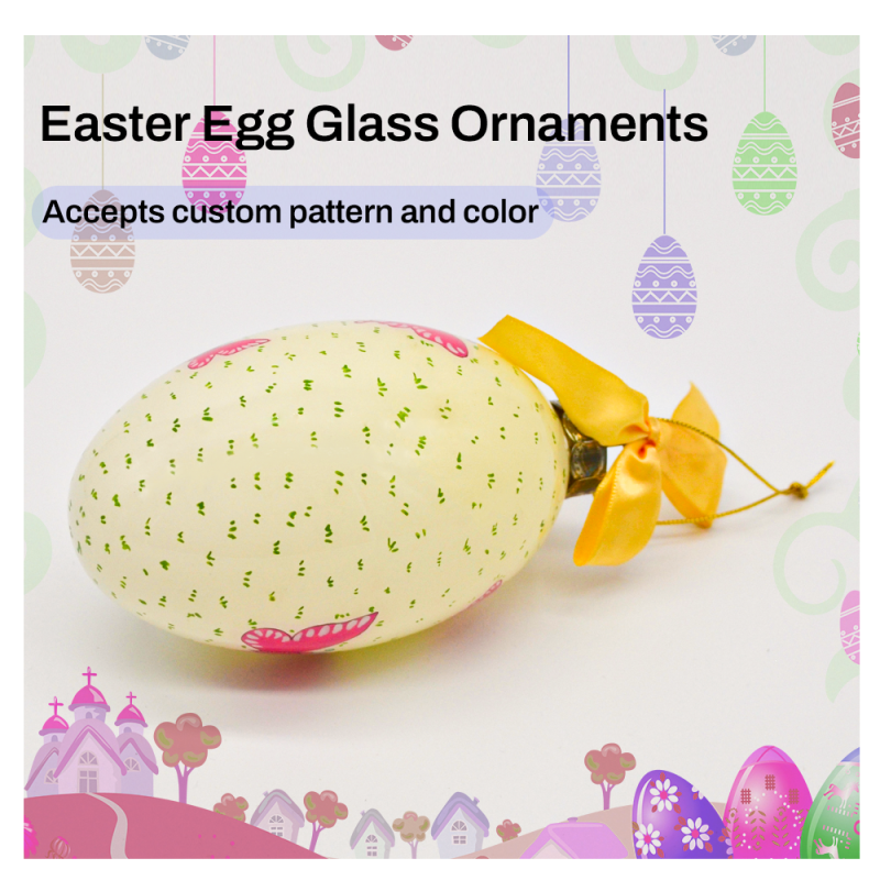 High-quality Customizable Design Handcrafted Glass Baubles for Easter Party Gifts