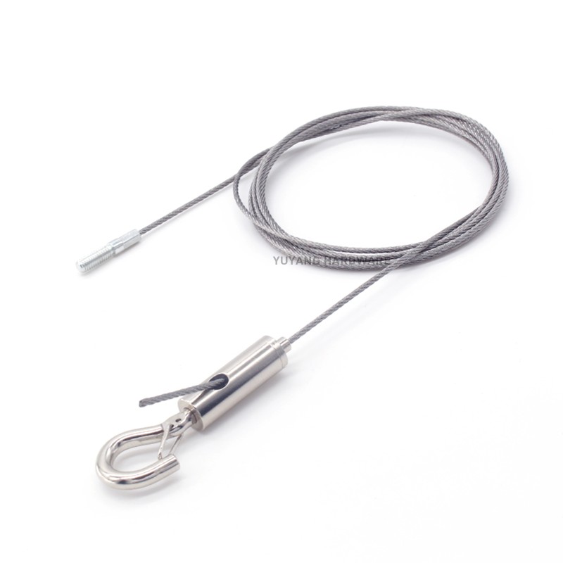 Screw Ceiling Fixing Light Suspension Set Custom Steel Wire Rope with Adjustable Hook Cable Gripper Hanging System