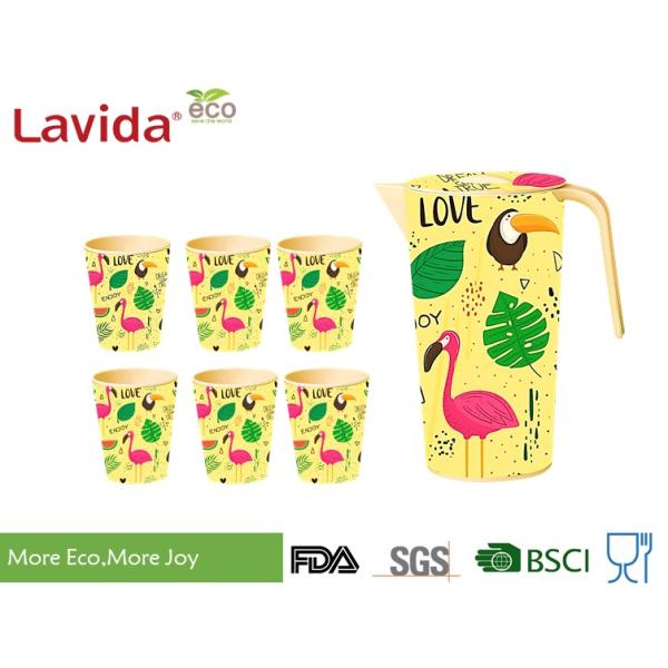 FDA LFGB Standards Bamboo Water Jug Stylish Design High Temperature Tolerance Oddorless Durable Recycled