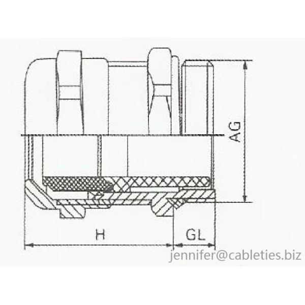Metric thread metal brass or stainless steel material cable gland