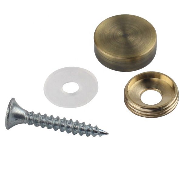Sliver Copper Mirror Furniture Fixing Screws Cap Decorative 10mm-30mm Diameter