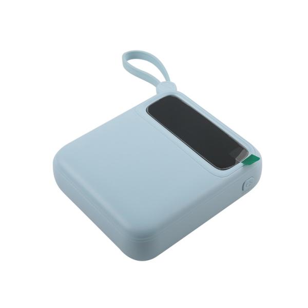 Li-polymer Battery /18650 Battery Portable Power Bank Black Blue Cable Manual Box Included