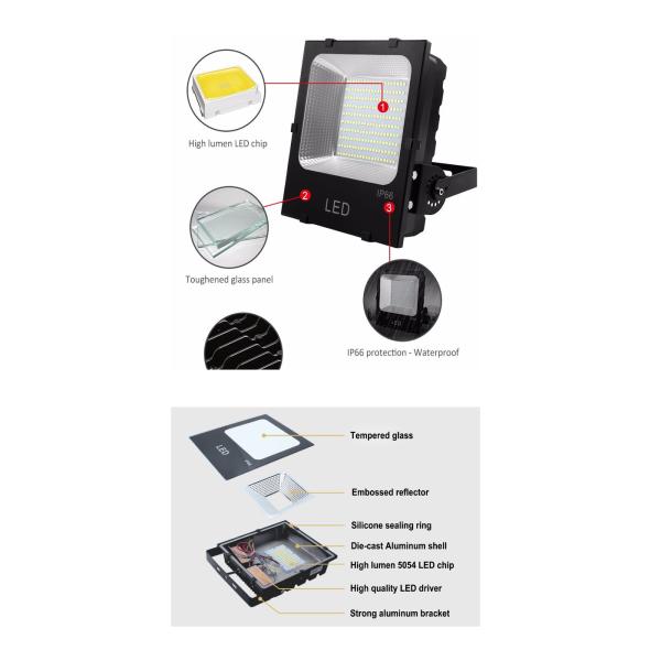 Светильники приведенные потока CE/ROHS 50W промышленные на открытом воздухе для освещения мастерской