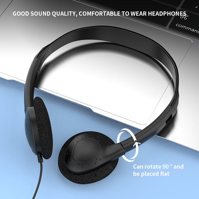 857 Lightweight wired in headphones, 3.5mm jack/C-type plug can be customized for stereo headphones, OEM/ODM customized multi-color headphones, suitable for laptops in aviation museums, school offices