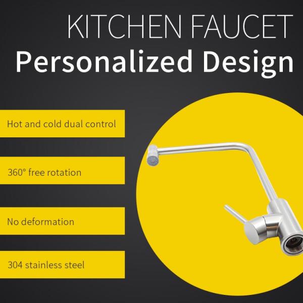 Modern Stainless Steel 360 Degree Rotatable Water Saver Faucet Kitchen Faucets for Sink