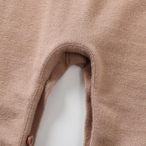 Custom Fall Winter White Pattern Long Sleeve Infant 100% Cotton Clothes Jumpsuit Toddler Knitted Baby Sweater Romper