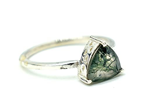 Genuine Moss Agate Gemstone Ring, Green Moss Agate Ring, Beautiful Ring, Moss Agate Ring