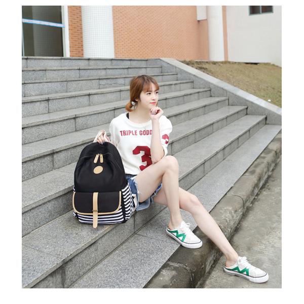 A lot of fashiona Canvas stripe School bags