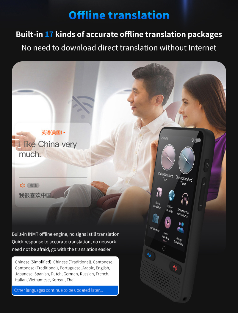 Online Offline Intelligent Language Translator Interpretation Device Text Translation