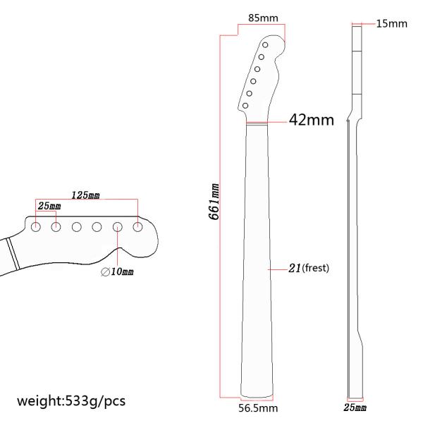 Tiger Flame Maple Guitar Neck Replacement Fender Stratocaster Maple Neck Abalone Dots Adjustable Truss Rod