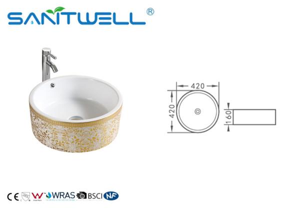 Round Ceramic Art Basin Above counter Vanity Sink bowl Gloss white