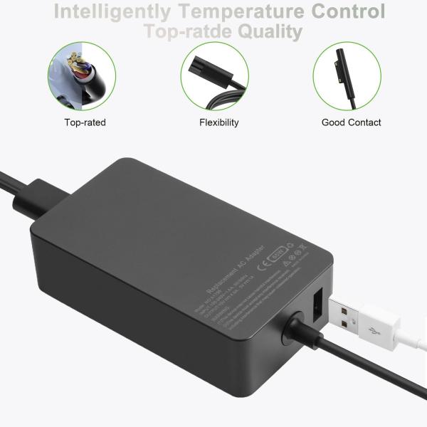 High Quality 65W Surface Pro Charger for Microsoft Surface Pro 9 8 7+,7 6 5 4 3 X Windows Surface Laptop5,4,3,2,1 44W 36W Laptop