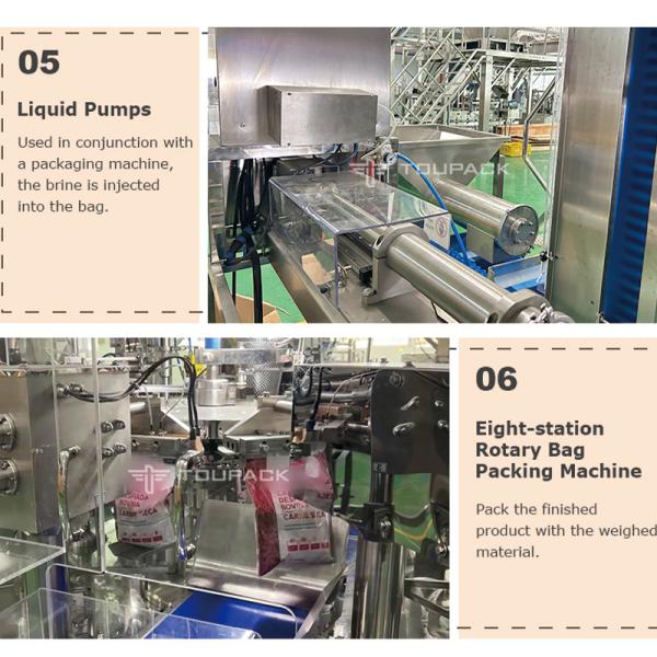 Fresh Food Meat Pie Tray Packaging Machine Multihead Weighing Squid Shrimp Clam Abalone Zipper Bag Automatic Packing Machine