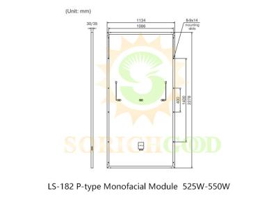 525W-550W Painéis de Silício Monocristalino para Instalações de Energia Solar de Grande Escala