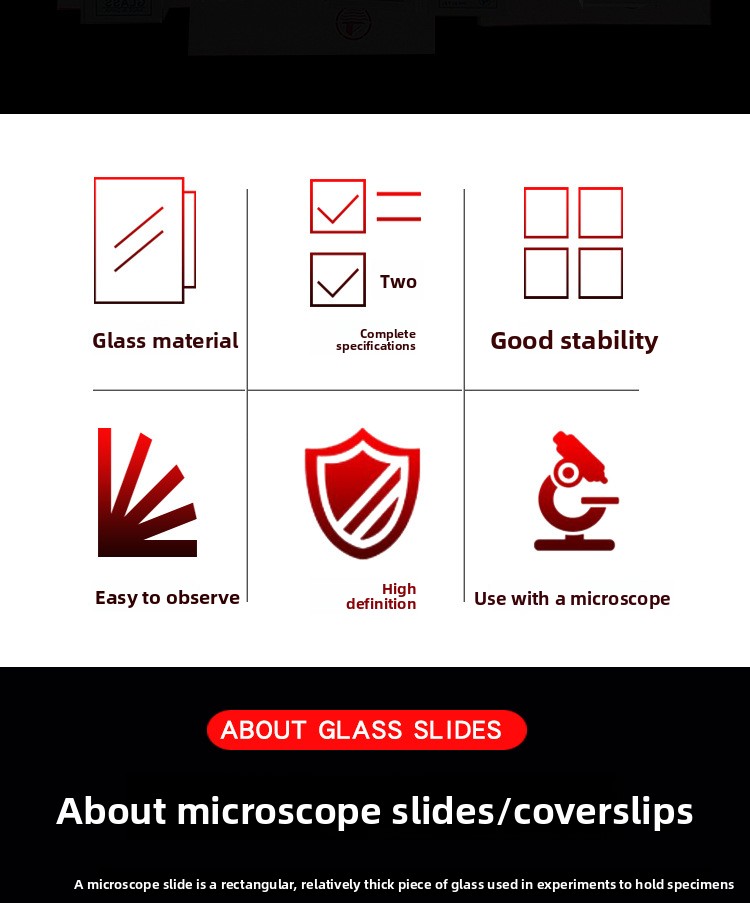 Frosted Surfaces Slides 7101 7105 Coverslips Microscope Glass Slides Polished Non-Chemically