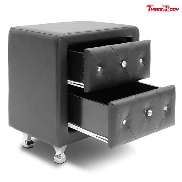 Crystal Tufted Upholstered Contemporary Bedroom Furniture Faux Leather OdernNightstand