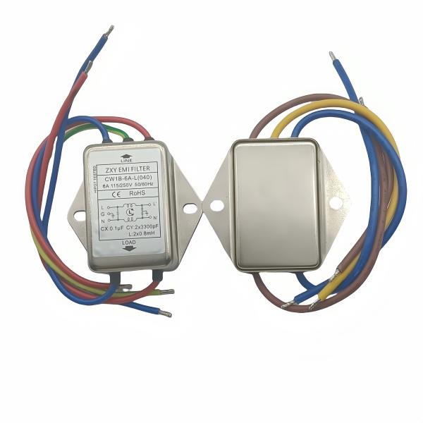 EMI-фильтр 115V/250V однофазный низкопроходный антиинтерферент CW1B-6A/1A/10A-L ((040)