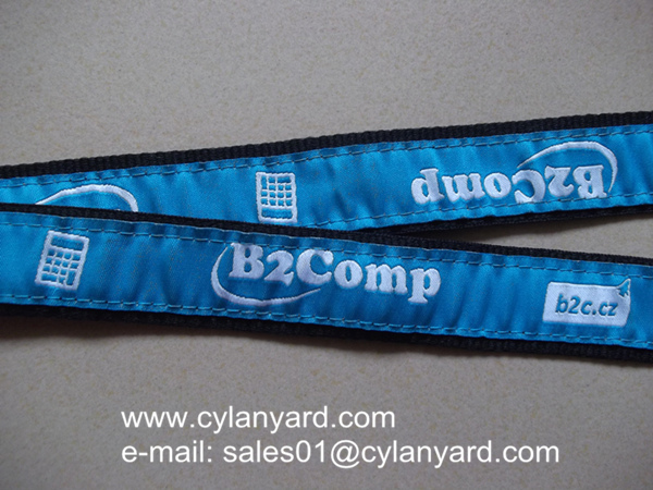 High Graded Jacquard Label Overlaid Lanyard With Metal Detachable Release Buckle