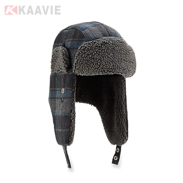 Winter Warm Hiking Ski Faux Fur Russian Aviator Trapper Hat With Face Cover