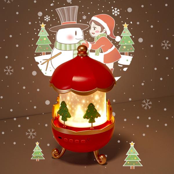 Christmas Gift Dream Star Projector Night Light Creative Rotary House Music Box Projector Lamp With Wireless Speaker