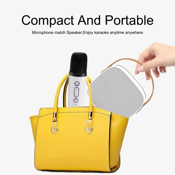 Audio Integrated Microphone Karaoke Wireless Speaker Lamp Portable Home Singing Family Outdoor Bluetooth Music Compact