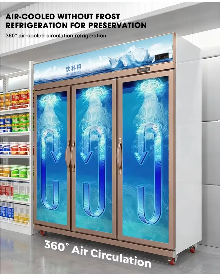 1300L Upright Beverage Cooler Single Temperature Refrigerated Beverage Cooler Commercial