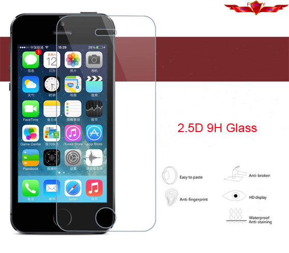 New 2.5D 9H 0.2MM US German Schott Tempered Glass Screen Protector For Iphone 5/5C/5S