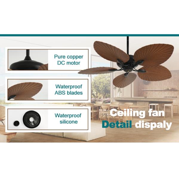 110-240V/50Hz-60Hz Ventilador de teto externo com controle remoto 6 velocidades