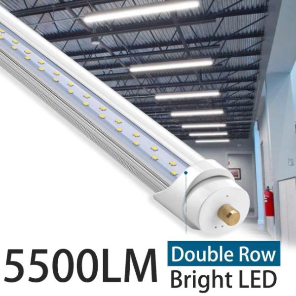8Ft Single Pin Fa8 LED Tube Light Bulbs,D Shape 72W 10000Lm 6000K