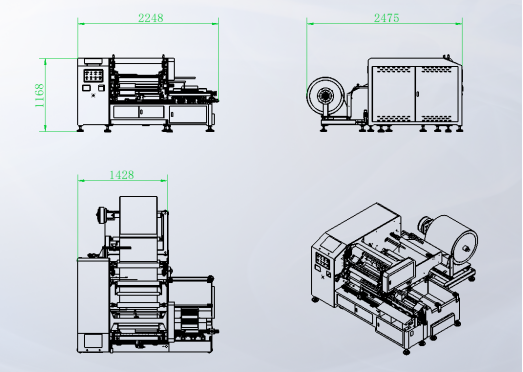PLC Control Automatic Rewinder Machine Customized Tape Laminating Machine