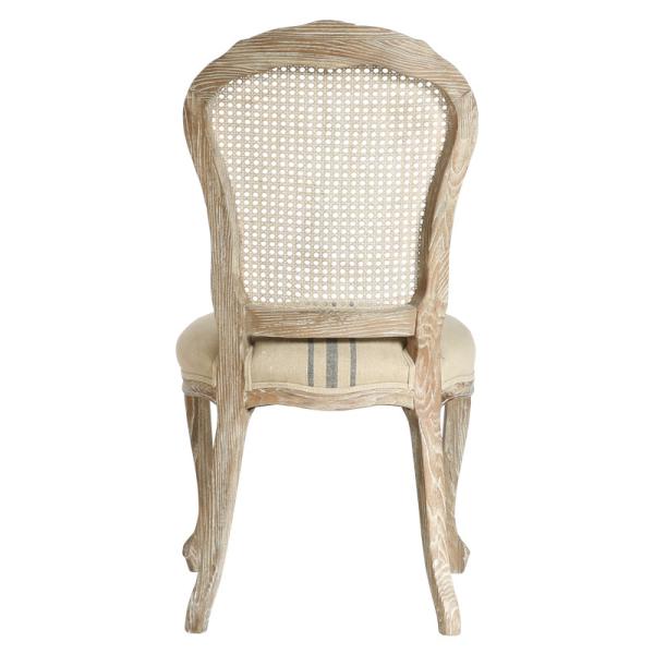 French style craved wood rattan back linen fabric wedding chair and event chairs with wholesale price in Dubai