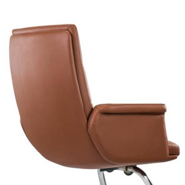 Ergonomic Office Chair Flexible Chrome Wheel Convenient Pu Leather Swivel Boss Manager Staff Modern Revolving Chair 