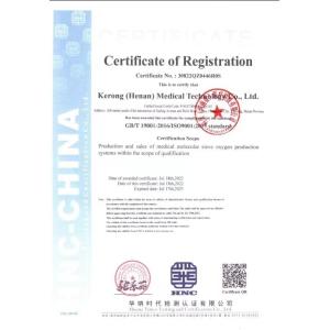 Henan Kerong Gas Equipment Co., Ltd Сертификации