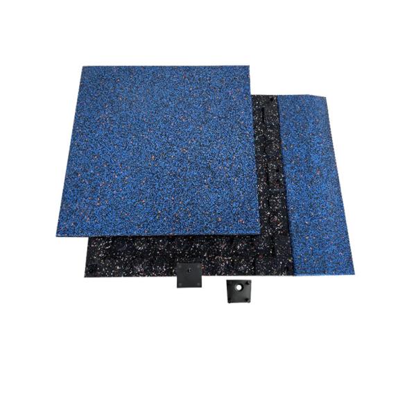 Nontoxic Blue Rubber Workout Mats , Soundproof Gym Mats