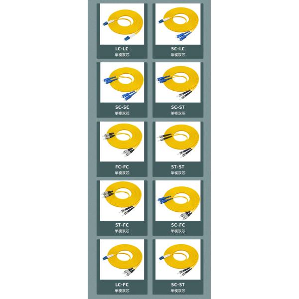 Кабель для оптоволоконного патча LC SC FC ST Duplex SM G.652D G.657A1 2,0 мм 3,0 мм с LSZH ПВХ курткой