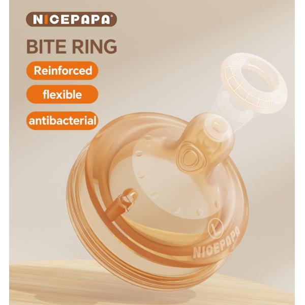 Высококачественная стеклянная бутылка с крышкой, устойчивая к укусам, прочный сосок, подходящий для новорожденных детей.