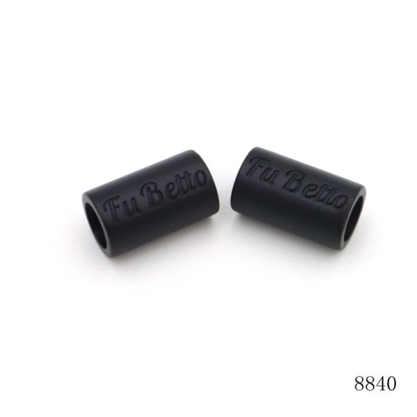 Matt Black Customized Logo Engraved Round Square Bead Metal Beads For Bracelets Clothing Handbags Decorative
