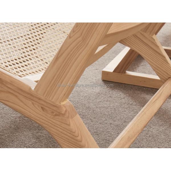 Modern Style Ash Wood Dining Chair and Rattan Lounge Chair W65*D80*H69CM for Modern Office Building Decoration