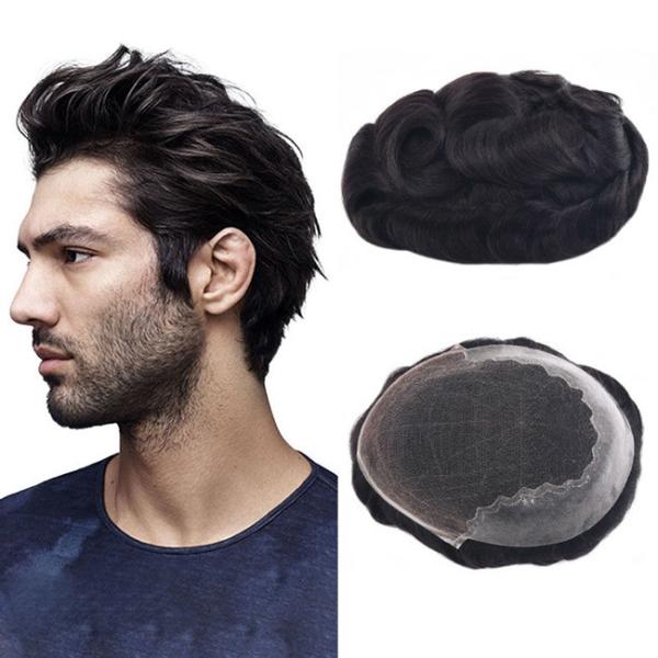 Neobeauty Mens Toupee Cabelo Humano Peruca Longa Q6 Base Prótese Substituição 6x8