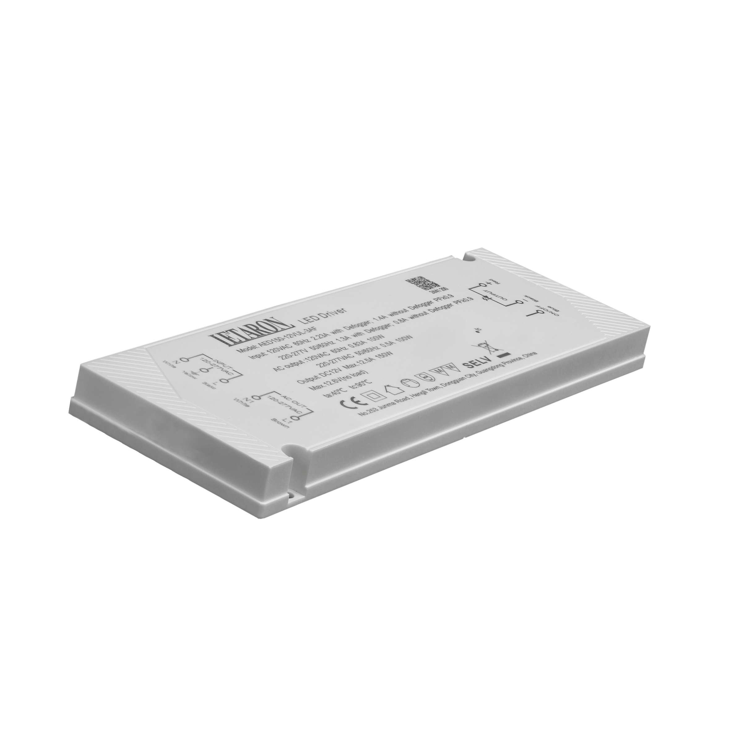 Letaron 150W 120-277VAC UL Global LED Driver with Defogger Control for Bathroom Light