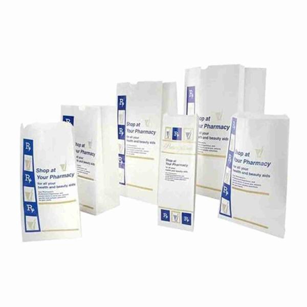 Custom White Pill Medicine Paper Prescription Bags Kraft SOS Bags For Hospital