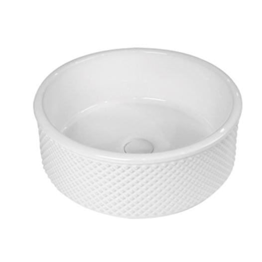 Élégant projet d'hôtel de style européen, lavabo de salle de bain rond en céramique, vasque artistique pour les projets de salles de bain d'hôtel