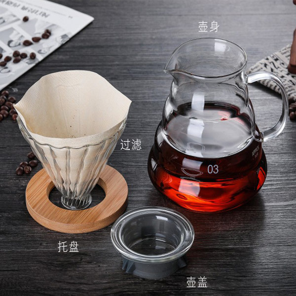 Handmade необходимое Barista оборудует кофеварку боросиликатного стекла со стеклянным фильтром воронки