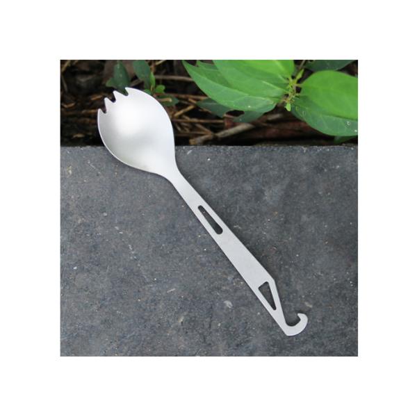 Silver Portable Titanium Fork Spoon Light Weight For Outdoor Hiking Cutlery