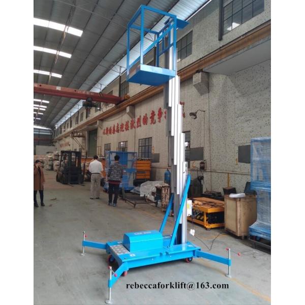 Small lift table 100kg 9 m single mast aluminum lift platform with CE certification