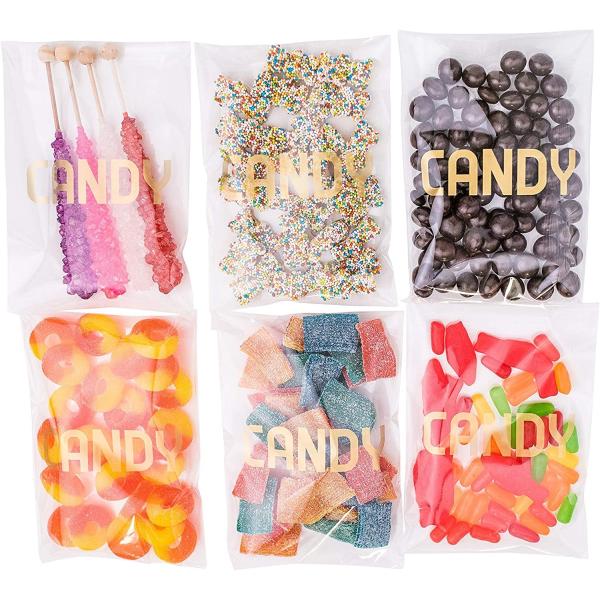 100pcs Transparent Christmas Bridal Baby Shower Candy Bags For Birthday Parties Kids