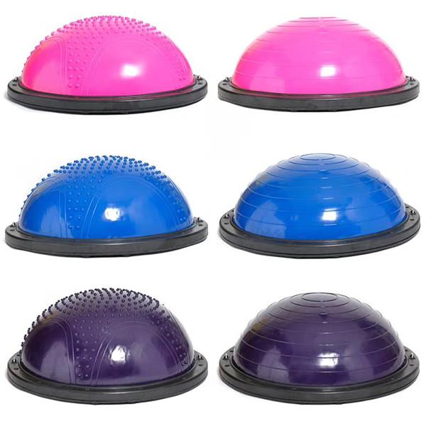 Anti Slip Half Balance Ball Trainer Yoga Exercise Ball with Resistance Bands Bonus Foot Pump for Yoga Fitness